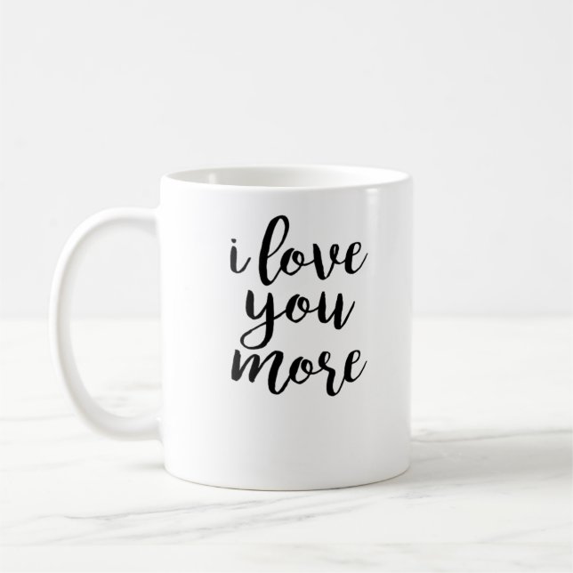 Caneca De Café Eu Amo Você Mais Design de Amor Elegante (Esquerda)