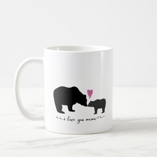Caneca De Café Eu Amo Você Mamãe Bear e Mamãe Bear Mug (Esquerda)