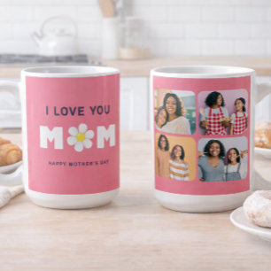 Caneca De Café Eu Amo Você, Mamãe Coração de Margarida Foto do Di