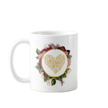 Eu Amo Você Ouro Coração Rico com Quadro Floral