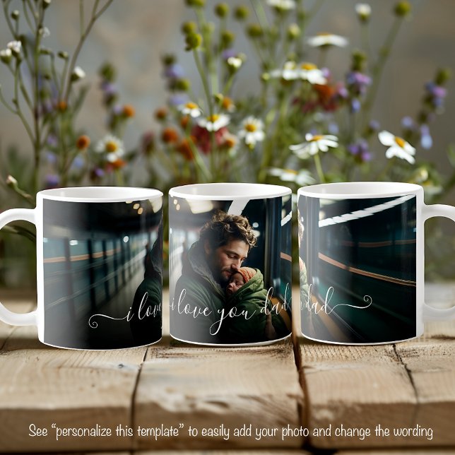 Caneca De Café Eu Amo Você Pai Lindo Modelo de Texto para Uma Fot (Criador carregado)