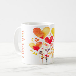CANECA DE CAFÉ "EU AMO VOCÊ" SIMPLES PETAIS CLÁSSICOS DO BOHO