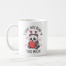 Caneca De Café Eu Amo Você Urso - Panda Fofo do Dia dos Namorados