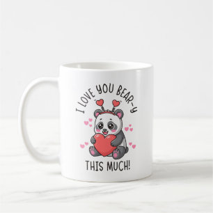 Caneca De Café Eu Amo Você Urso - Panda Fofo do Dia dos Namorados