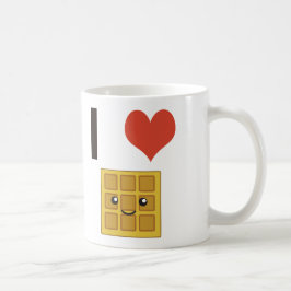 Caneca De Café Eu amo Waffles