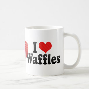Caneca De Café Eu amo Waffles