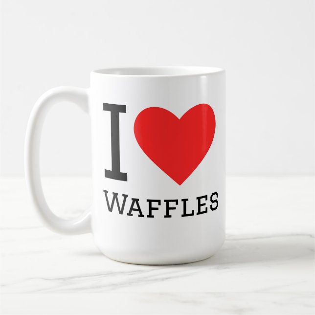 Caneca De Café Eu amo waffles (Esquerda)