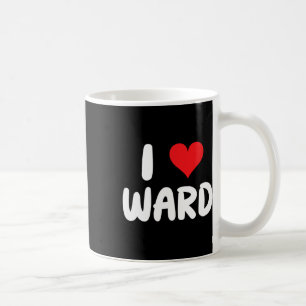 Caneca De Café Eu Amo Ward - Coração - Nome