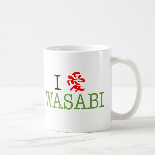 Caneca De Café Eu amo Wasabi (Direita)