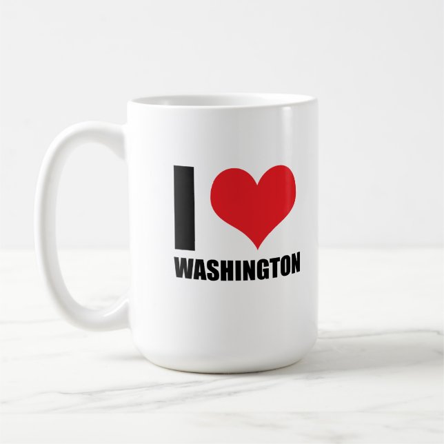 Caneca De Café Eu amo Washington (Esquerda)