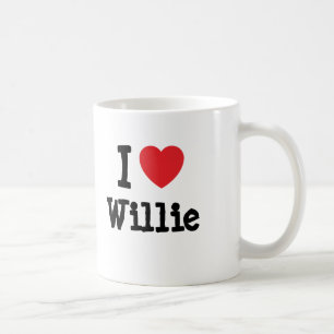 Caneca De Café Eu amo Willie coração personalizado personalizad