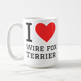 Caneca De Café Eu amo wire fox terrier