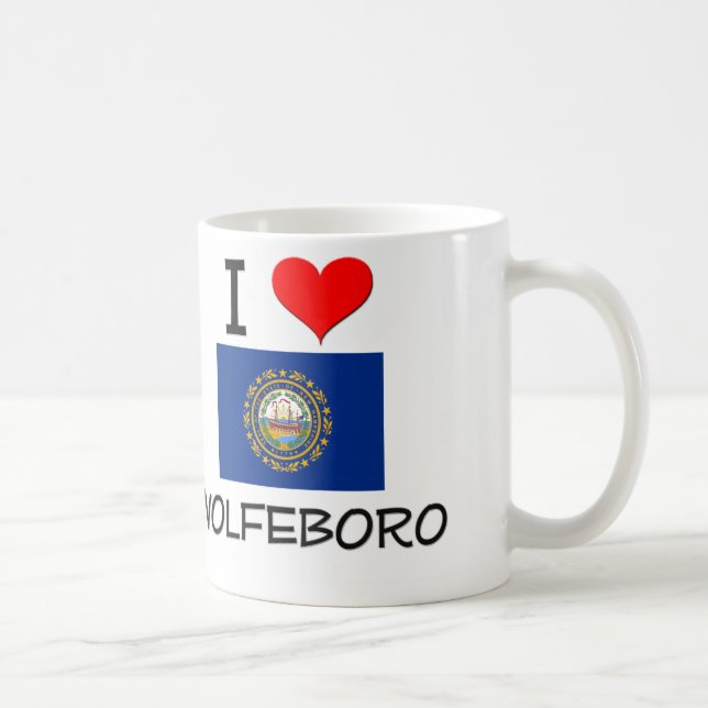 Caneca De Café Eu amo Wolfeboro New Hampshire (Direita)