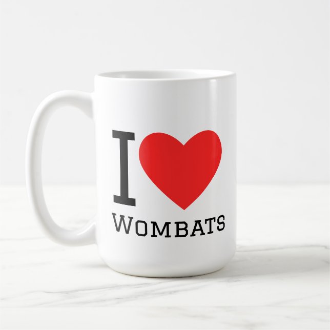 Caneca De Café Eu amo wombats (Esquerda)