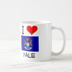 Caneca De Café Eu amo Yale Michigan