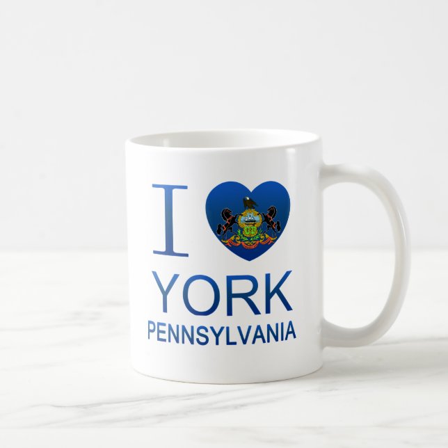 Caneca De Café Eu amo York, PA (Direita)