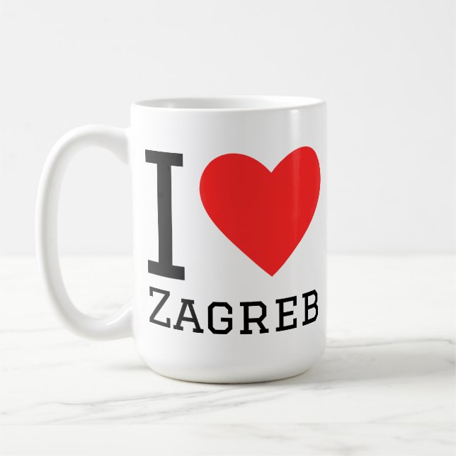 Caneca De Café Eu amo Zagreb (Esquerda)