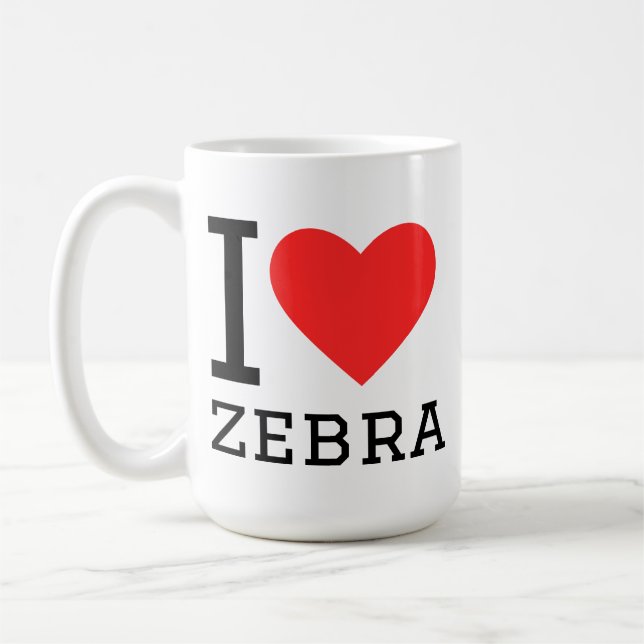 Caneca De Café Eu amo zebra (Esquerda)