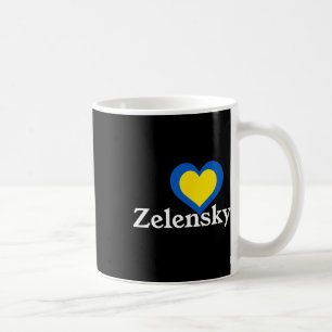 Caneca De Café Eu Amo Zelensky Ucrânia Presidente Volodymyr Coraç