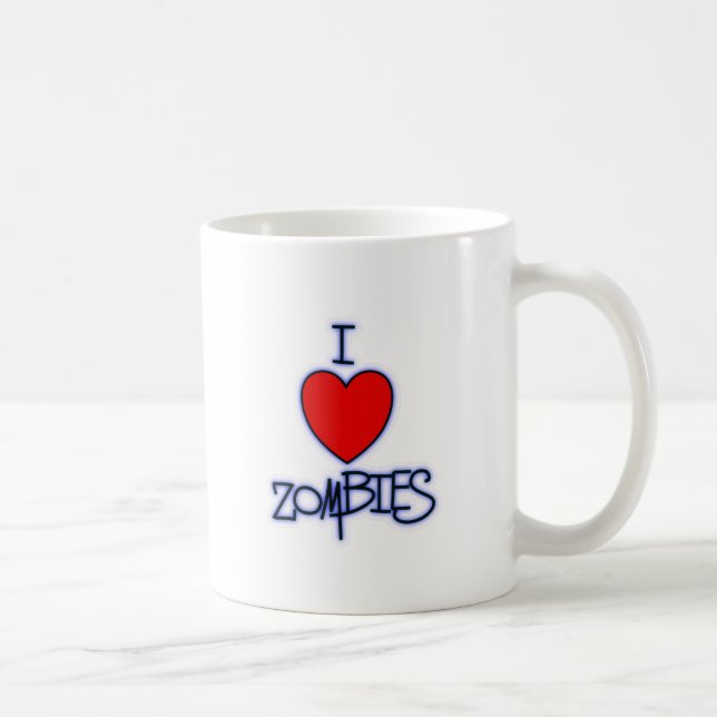 Caneca De Café Eu amo zombis! (Direita)