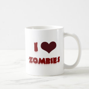 Caneca De Café Eu amo zombis!