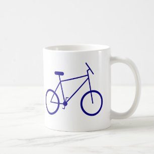 Caneca De Café Eu ando de bicicleta para o trabalho. (Azul)