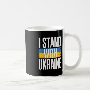 Caneca De Café Eu Apoio a Ucrânia Bandeira Ucraniana Negrita Supo