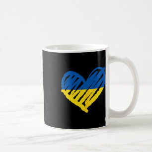 Caneca De Café Eu Apoio a Ucrânia Bandeira Ucraniana Paz Coração
