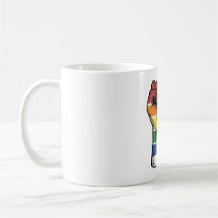 Caneca De Café Eu Apoio Camisa de Punho Orgulho Vintage LGBTQ Des