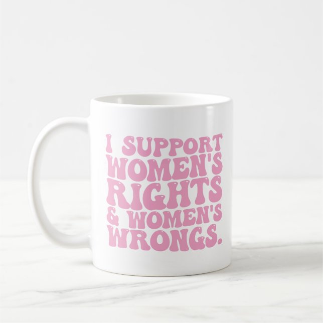 Caneca De Café Eu apoio feministas feministas e feministas femini (Esquerda)