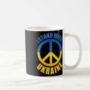 Caneca De Café Eu Apoio o Símbolo de Paz da Ucrânia