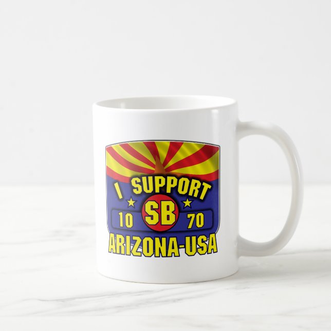 Caneca De Café Eu apoio SB1070 - arizona EUA (Direita)