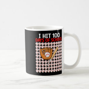 Caneca De Café Eu Atingi 100 Dias De Beisebol Da Escola Toddler