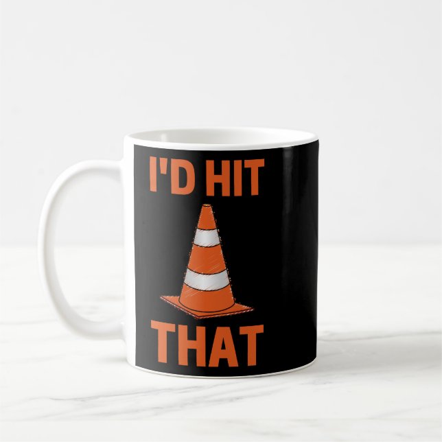 Caneca De Café Eu atingiria aquele cone de trânsito de laranja cr (Esquerda)