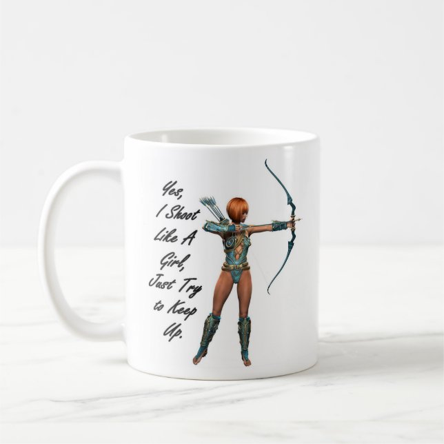 Caneca De Café Eu atiro como uma garota (Esquerda)