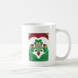 Caneca De Café Eu ♥ Bandeira - Amo Etiópia   Vermelho Dourado Ver