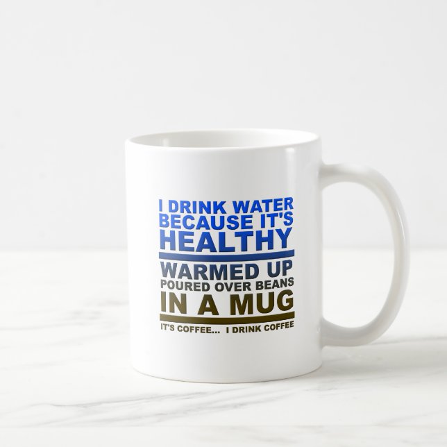 Caneca De Café Eu Bebo Café Água Caneca Divertida (Direita)