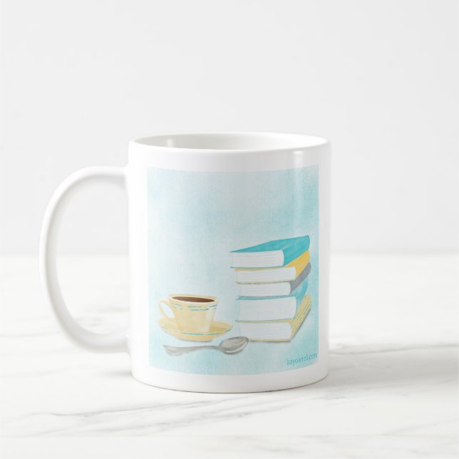 Caneca De Café Eu bebo café e leio livros Mug (Esquerda)