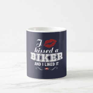 Caneca De Café Eu beijei um MOTOCICLISTA e eu gostei d!