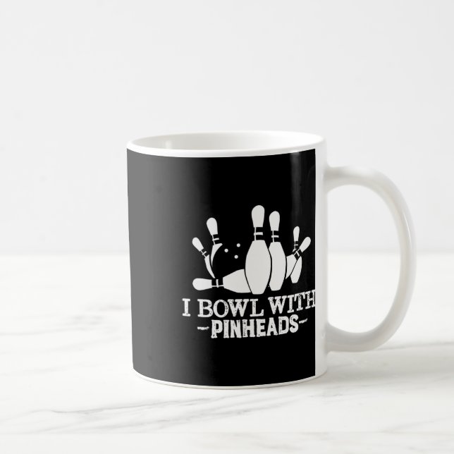 Caneca De Café Eu Boliche Com Cabeças De Pinos Roupa Engraçada (Direita)