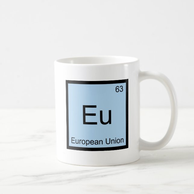 Caneca De Café Eu - Camiseta do Símbolo do Elemento Químico da Un (Direita)