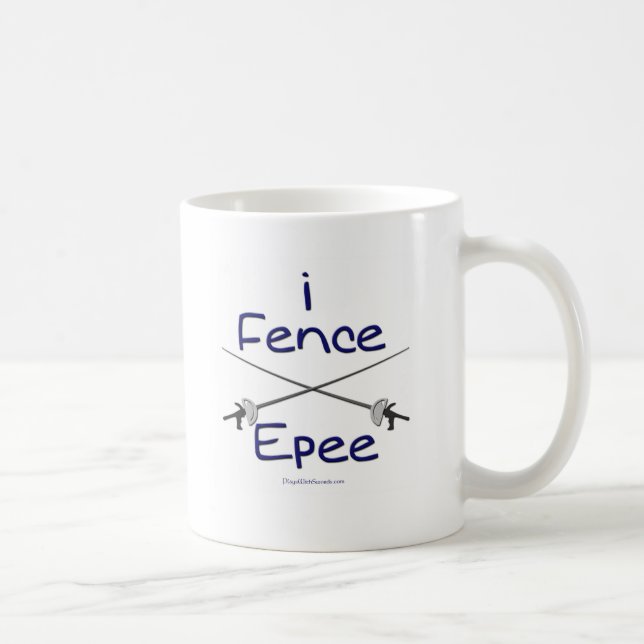 Caneca De Café eu cerco o AZUL do Epee (aperto de pistola) (Direita)