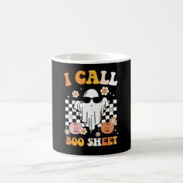 Caneca De Café Eu Chamo Boo Sheet Halloween Retro Ghost