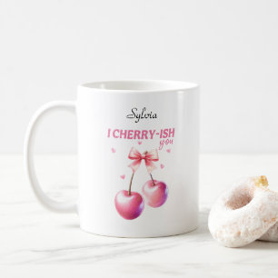 Caneca De Café Eu Cherryte Engraçado, Cherry Pun, personalizável