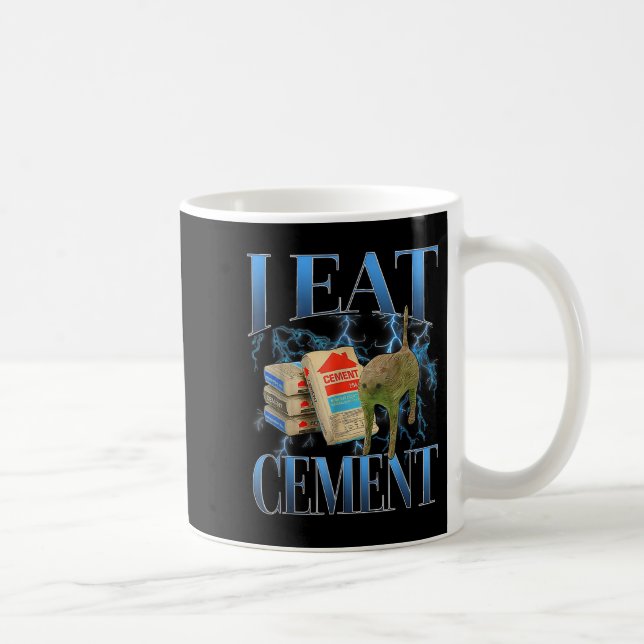 Caneca De Café Eu Comi Cimento Amaldiçoado Gato Engraçado Memória (Direita)