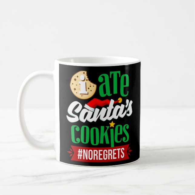 Caneca De Café Eu Comi Cookies De Papais noeis Não Lamenta o Nata (Esquerda)