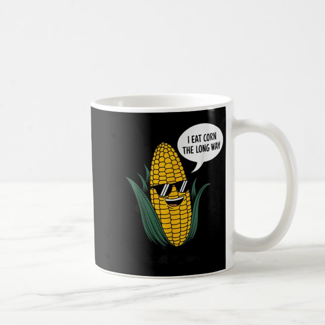 Caneca De Café Eu Comi Milho, A Longa E Engraçada Comida, Citando (Direita)
