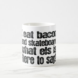 Caneca De Café Eu como o bacon e o skate