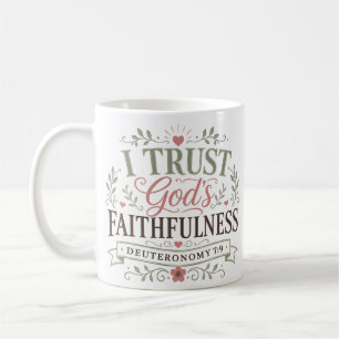 Caneca De Café Eu Confio na Fidelidade de Deus Citação Cristã