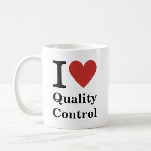 Caneca De Café Eu ❤️ Controle de Qualidade de Amor - Departamento